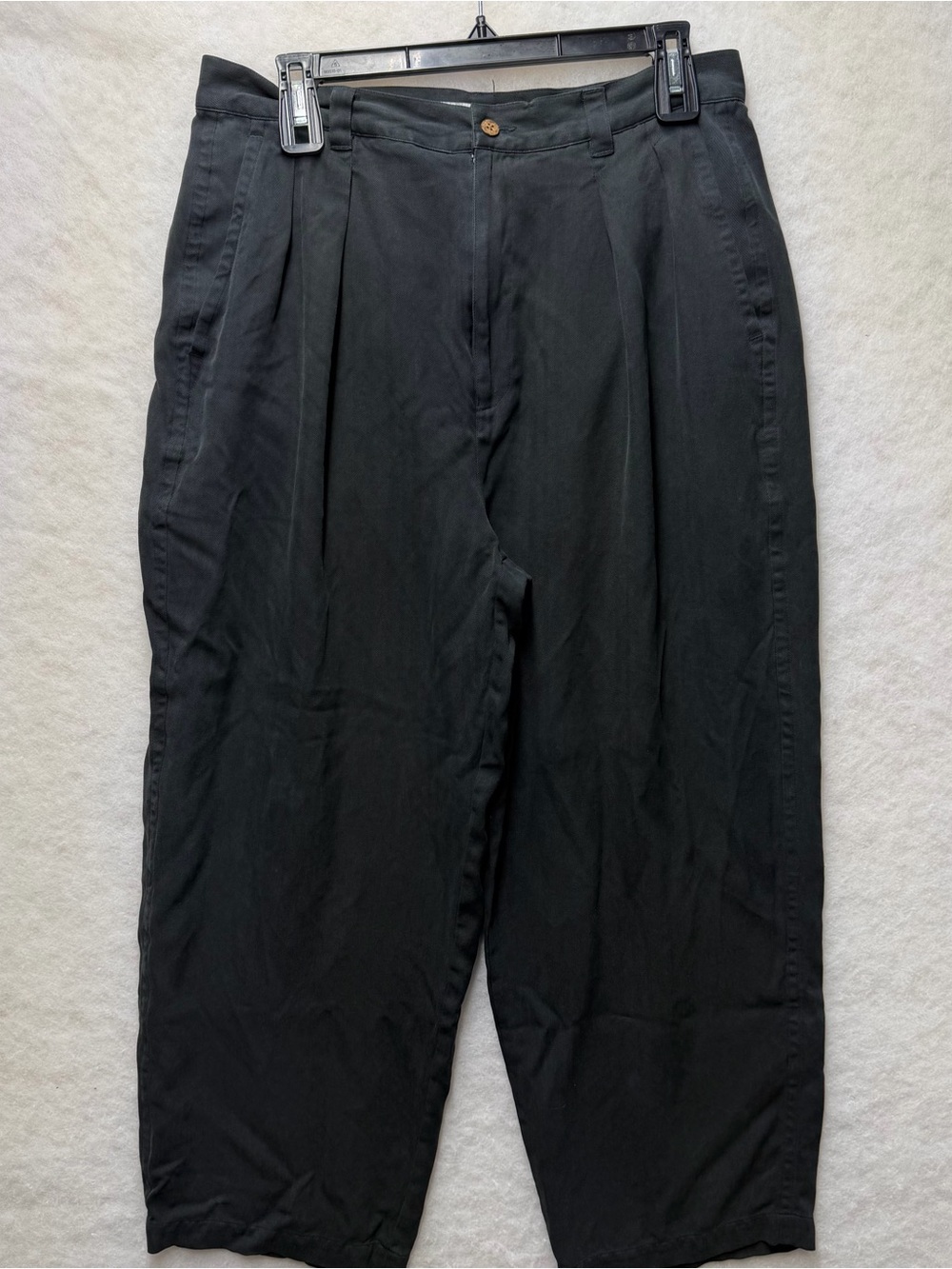 Vintage L.L. Bean 100% Silk Traveler Pants Black 14 Petite 14P RN71341